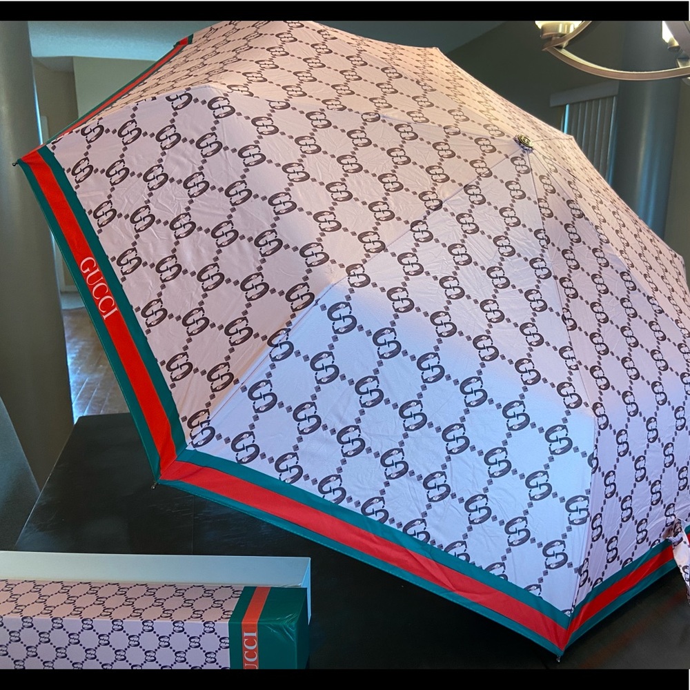 Light Pink Designer Umbrella. Durable Quality Umbrella with slip cover.